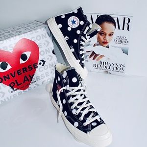 CONVERSE X COMME DES GARÇON PLAY HIGH TOPS Black Polka Dot